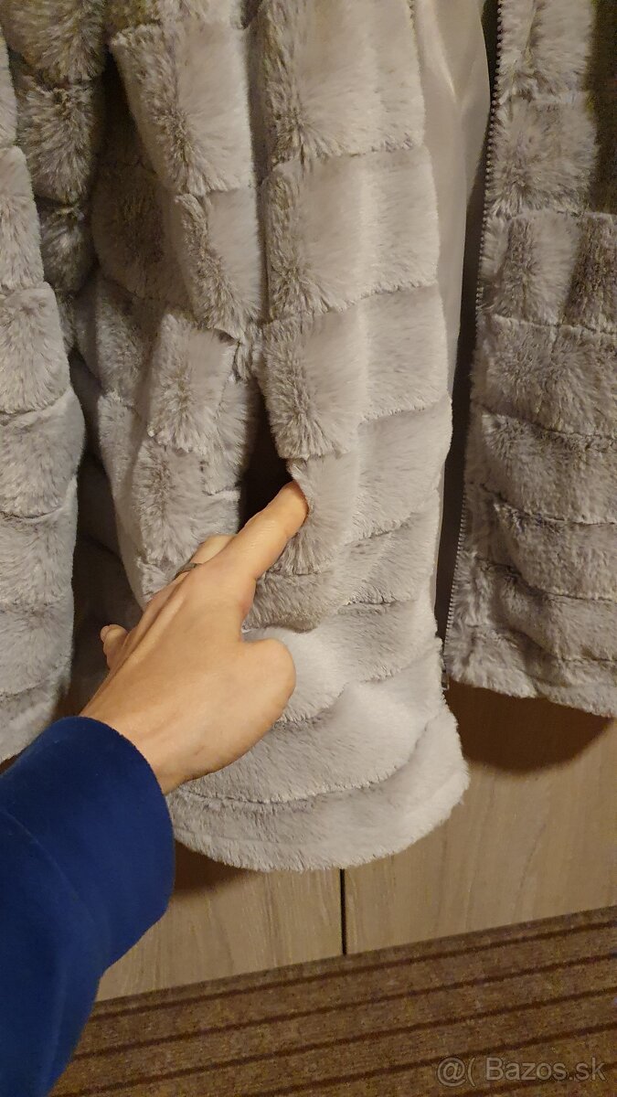 Sivá mäkučká bundička veľkosť M (38) - 4