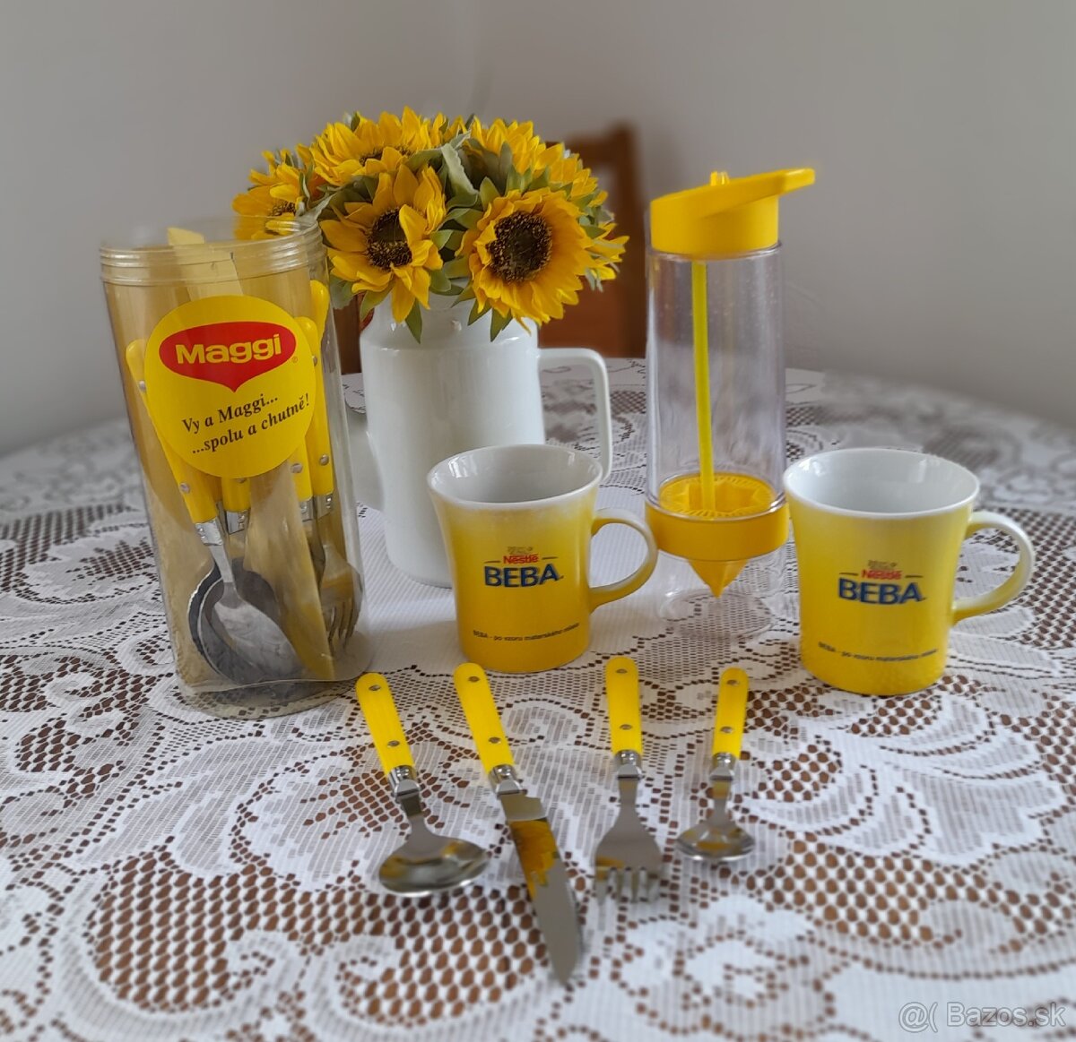 Retro šálky, príbor do žlta - 4