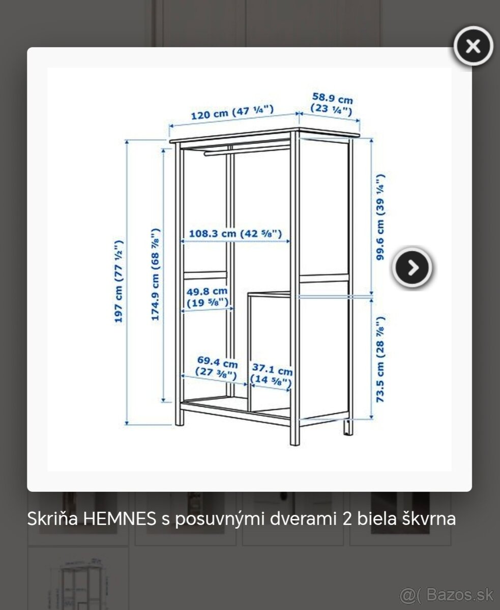 Šatníková skriňa hemnes - 4