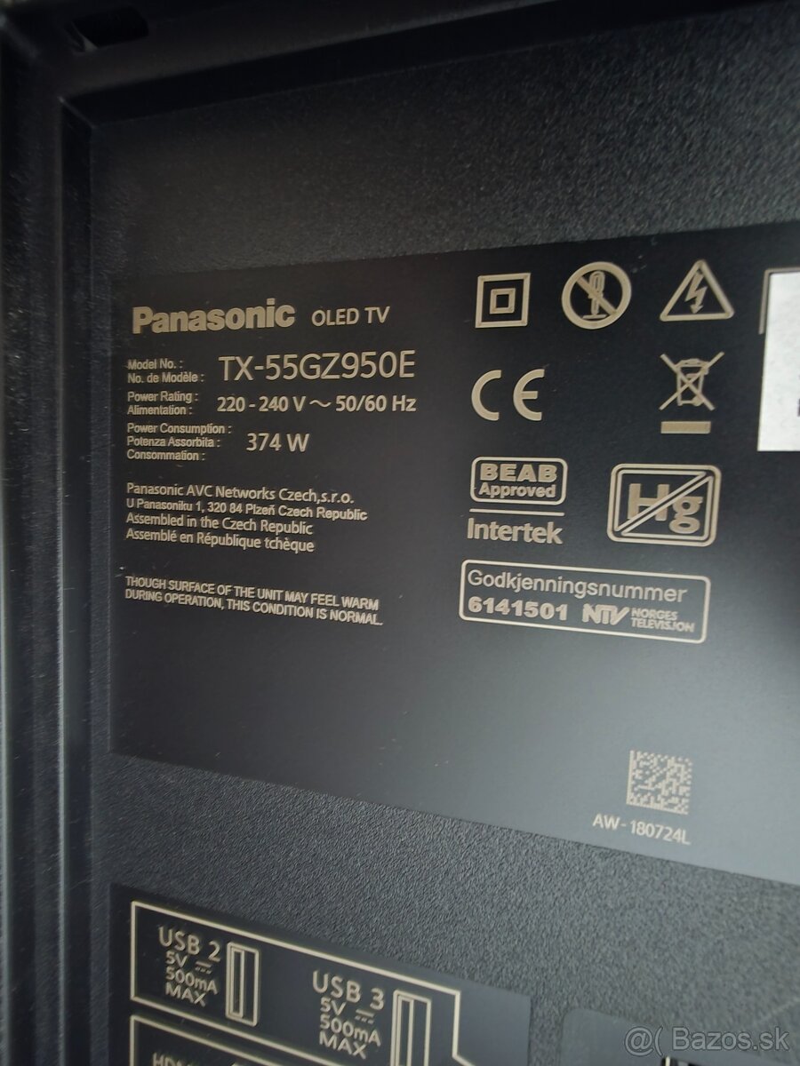 Panasonic TX-55GZ950E - uhlopriečka 55" - 4
