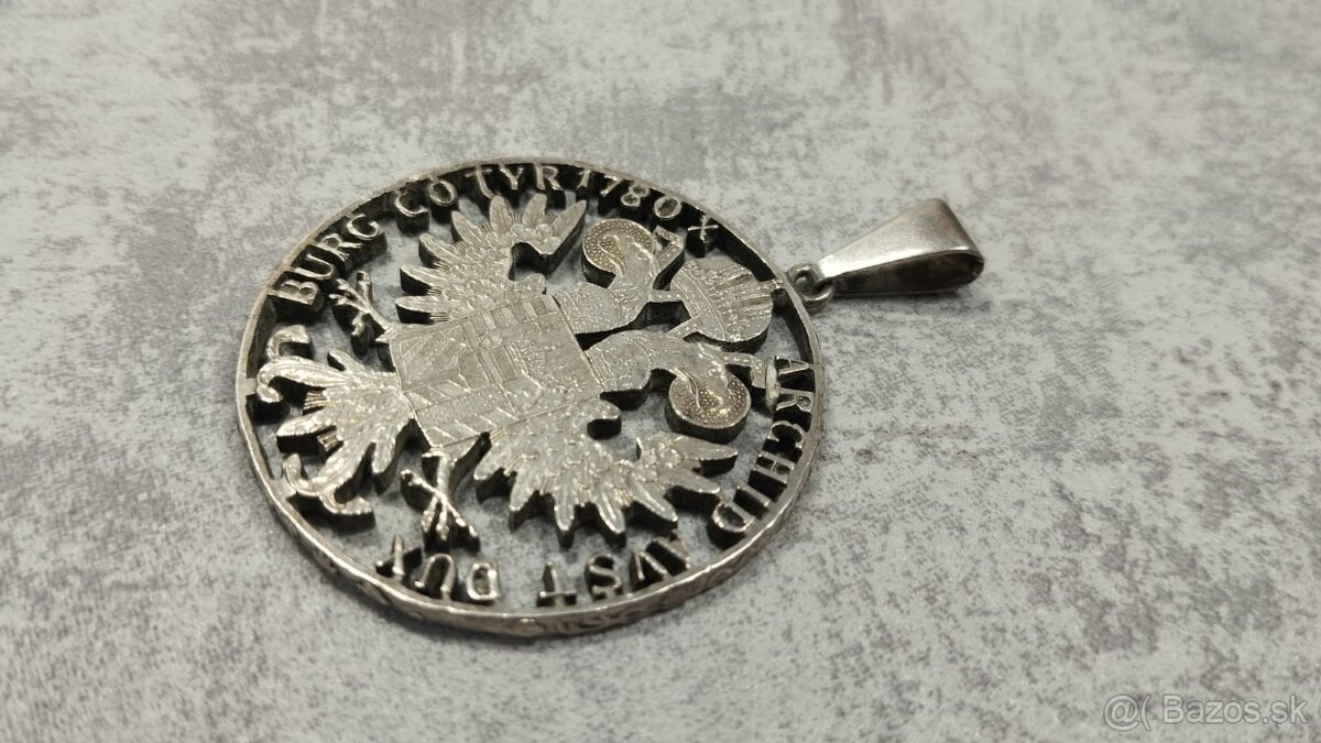 Tolar Marie Terezie(novorazba), stříbrný přívěšek vyřezávaný - 4