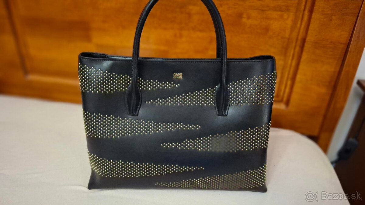 čierna kožená kabelka cavalli class - nová - 4