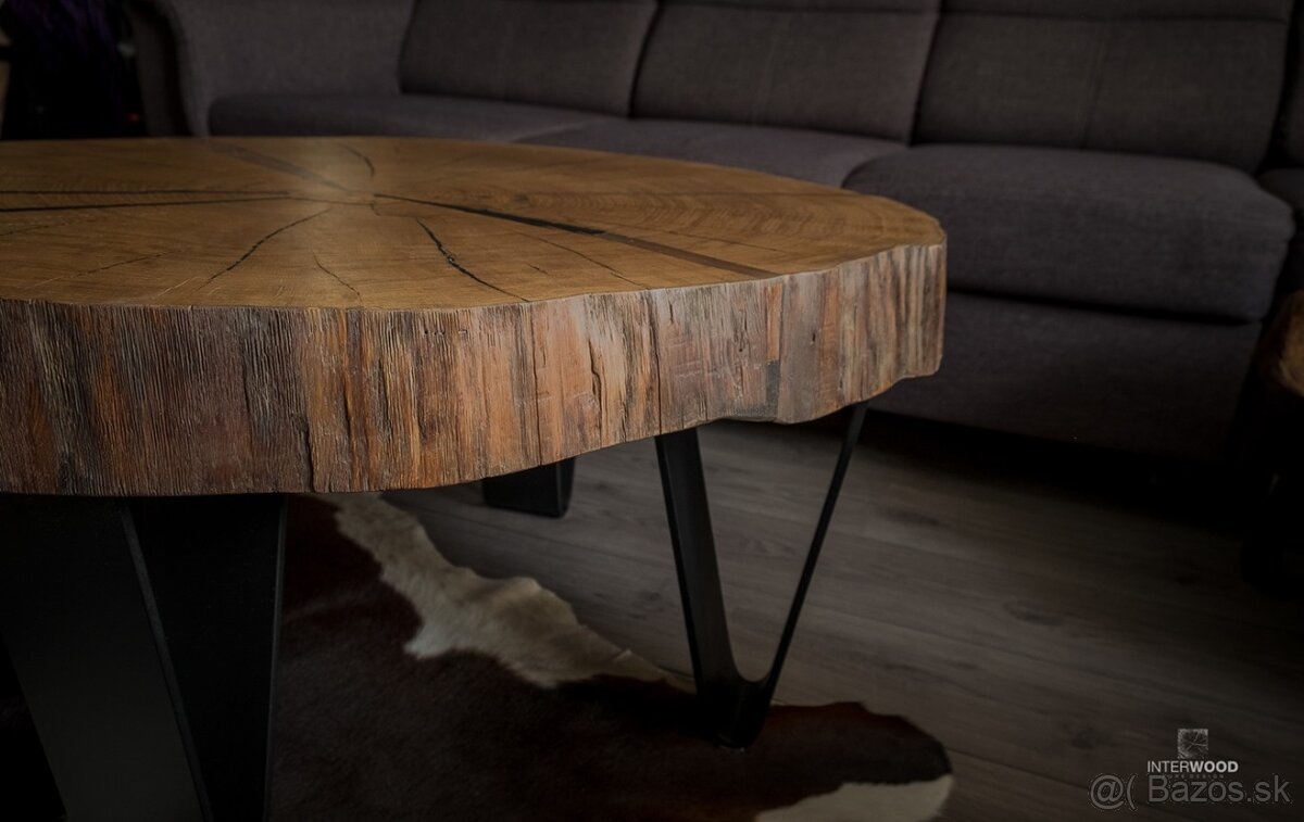 dizajnovy konferencny stolik z masivu dub - 4