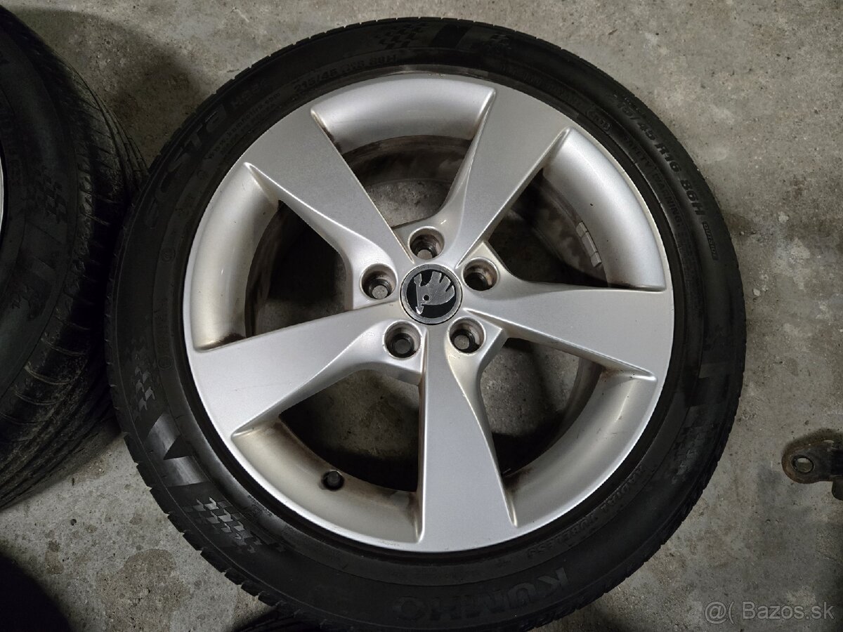 Hliníkové disky 5x100 + letné pneu 215/45r16 - 4