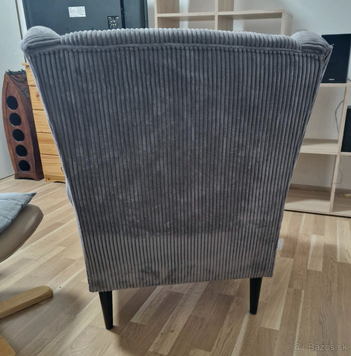 Pohodlné kreslo ušiak VIOLA, sivé, ako nové - 4