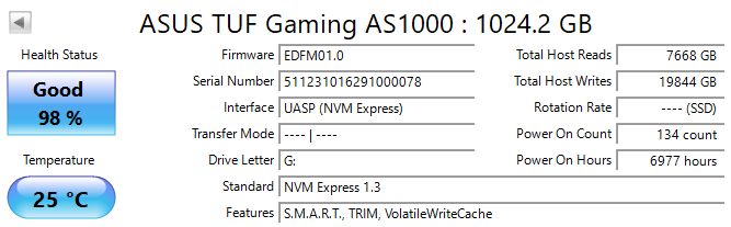 Asus TUF Gaming AS1000 1TB - 4