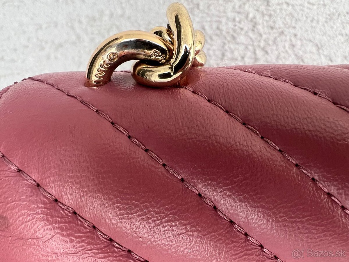 Pinko krasna kozena ruzova luxusna kabelka jedinecna farba - 4