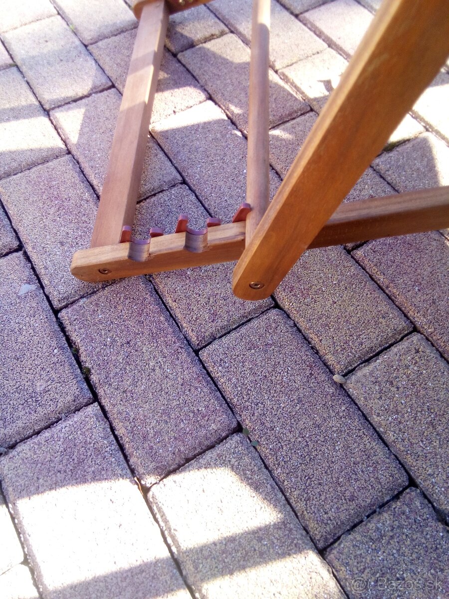 Drevené skladacie lehátko Zelené - 4