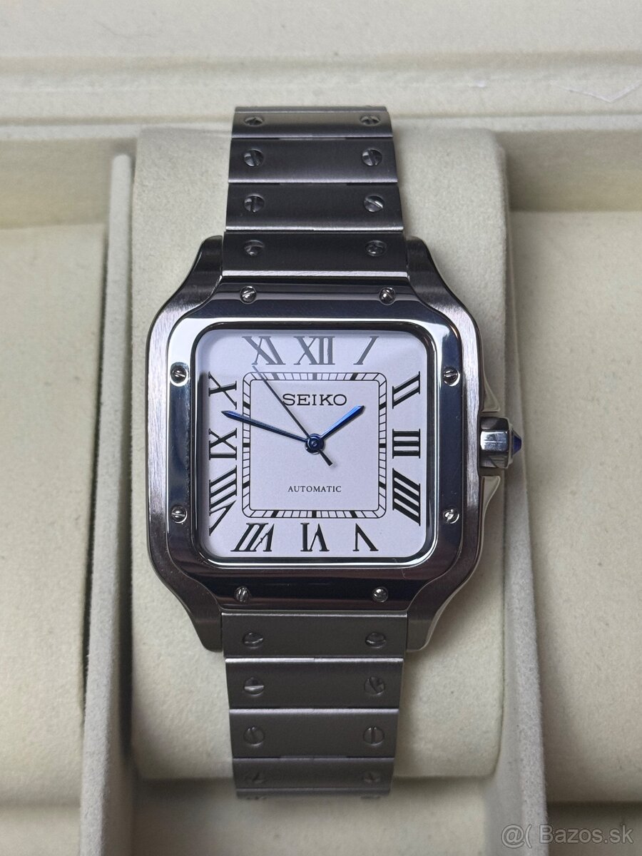 Seiko Custom Mod Watch Hodinky Santos Biele - 4