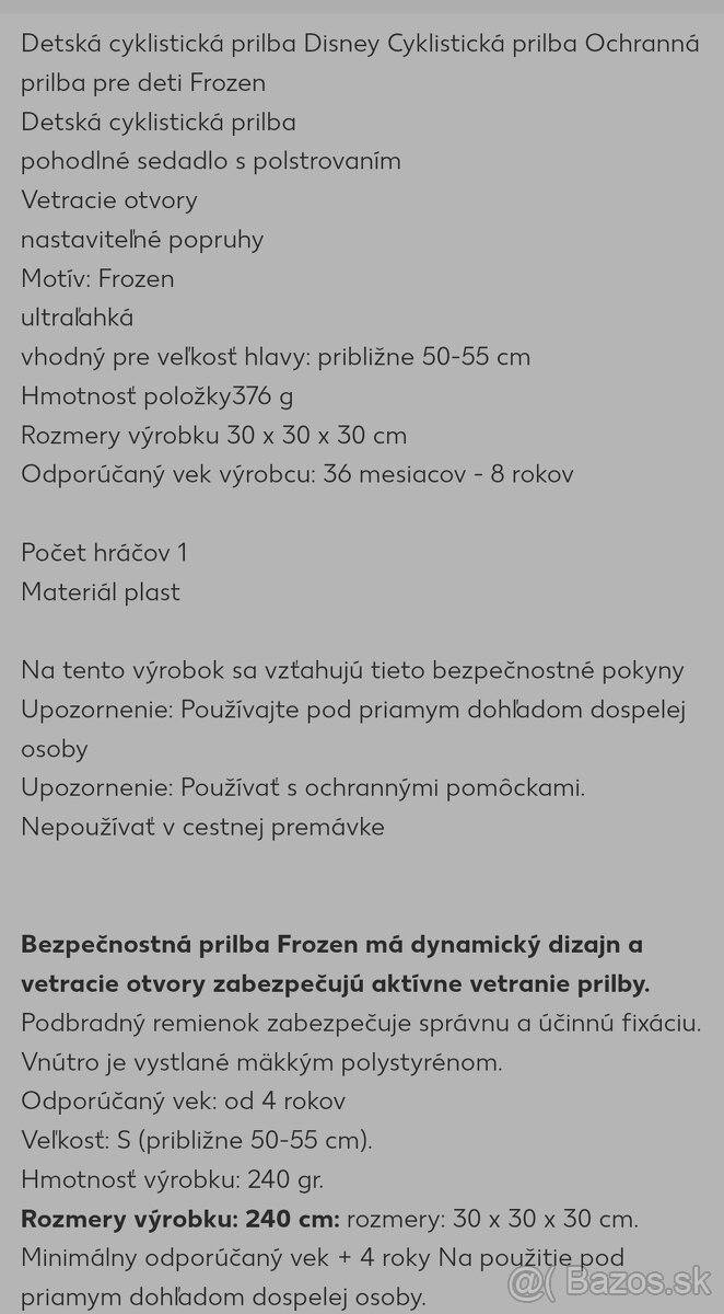 Detská prilba FROZEN - 4