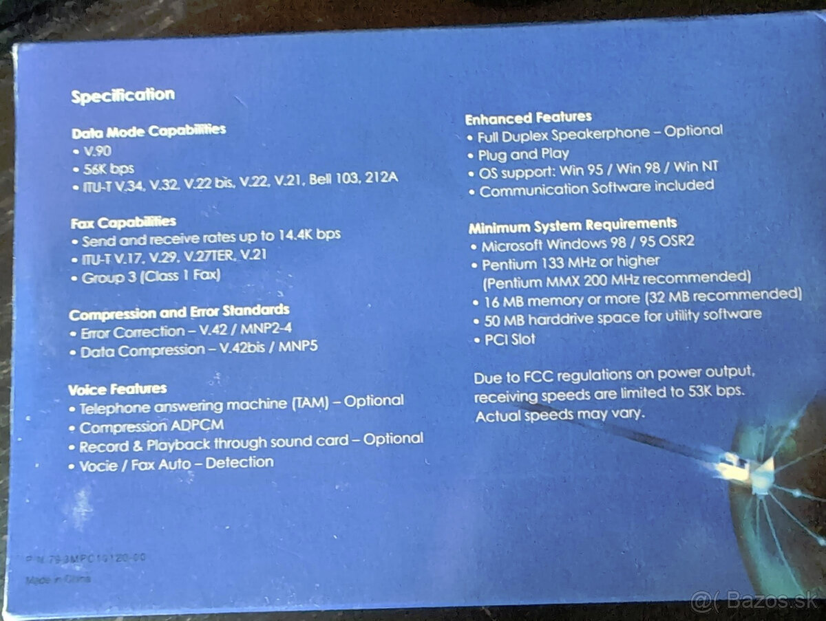 Predám modem ESS 2838 PCI V.90 56K - 4