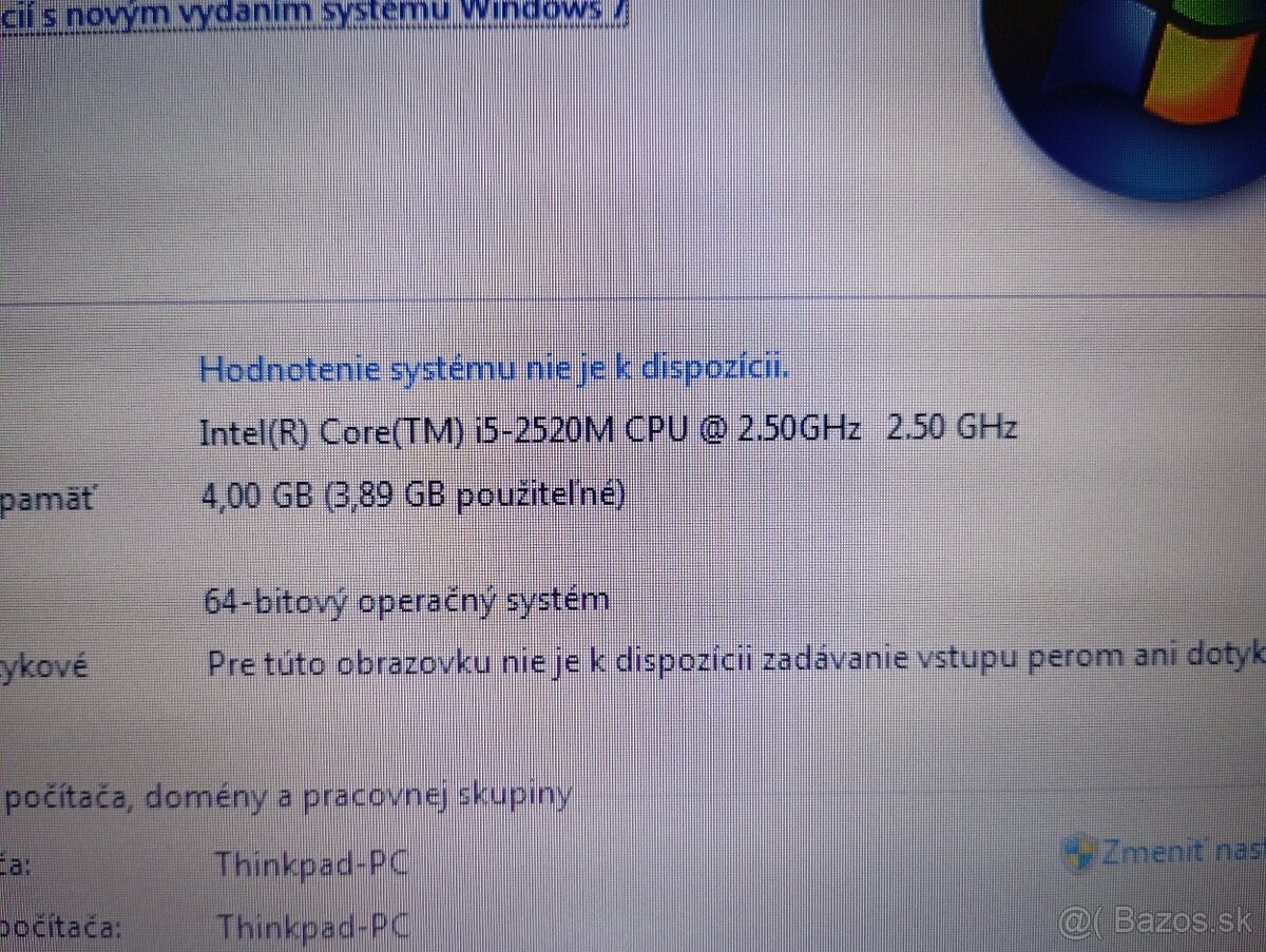 Lenovo Thinkpad T520 , Windows 7 , Intel core i5 , 4gb ram - 4