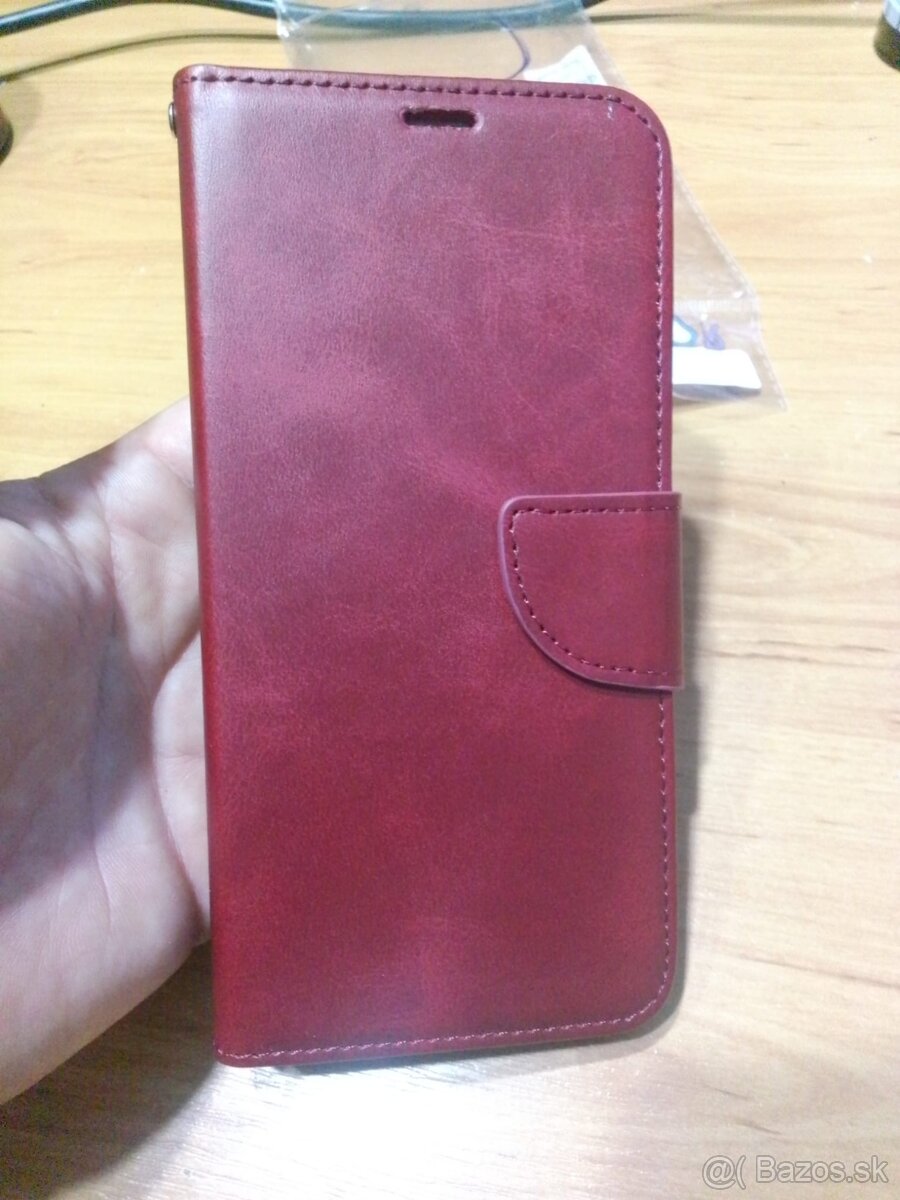 Redmi Note 8 Pro Case - flipová, magnetická, bordová/červená - 4