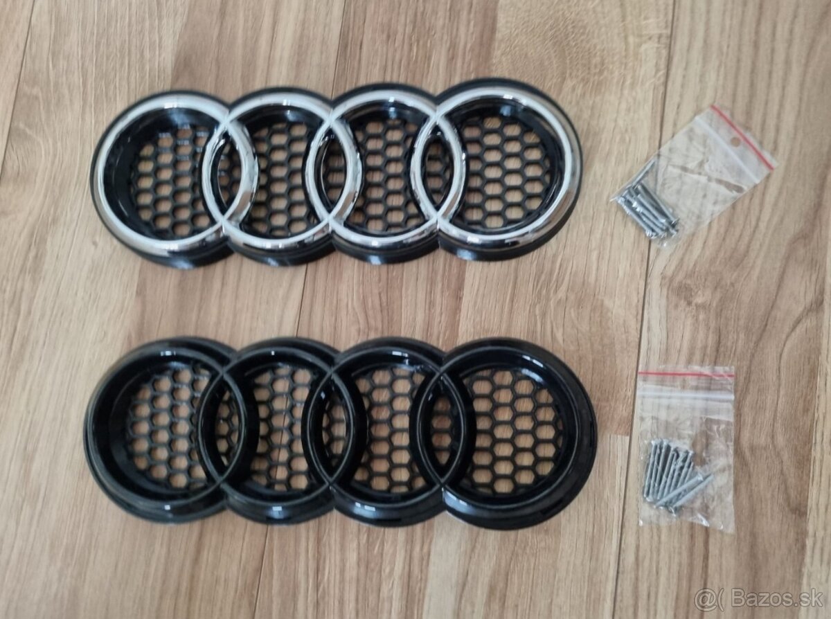 AUDI KRUHY ZNAK LOGO - čierne lesklé - 4