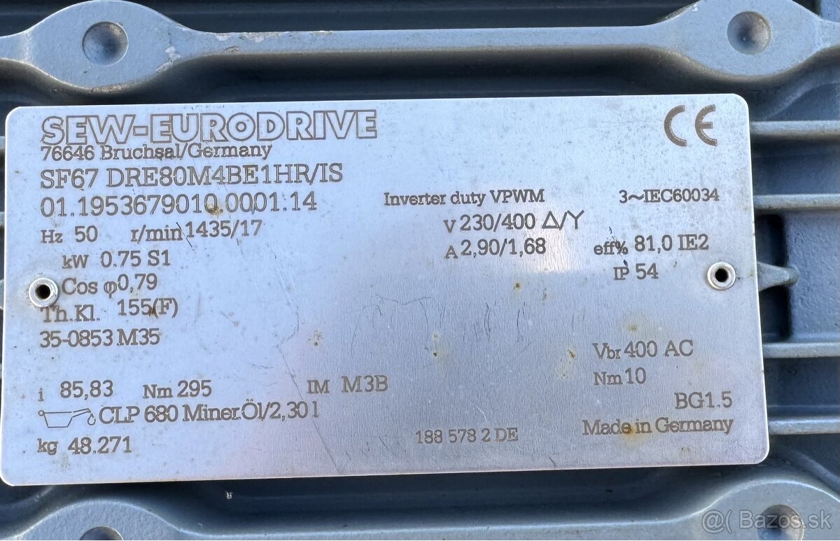 ELEKTROMOTOR S PREVODOVKOU 17 ot/min - 4