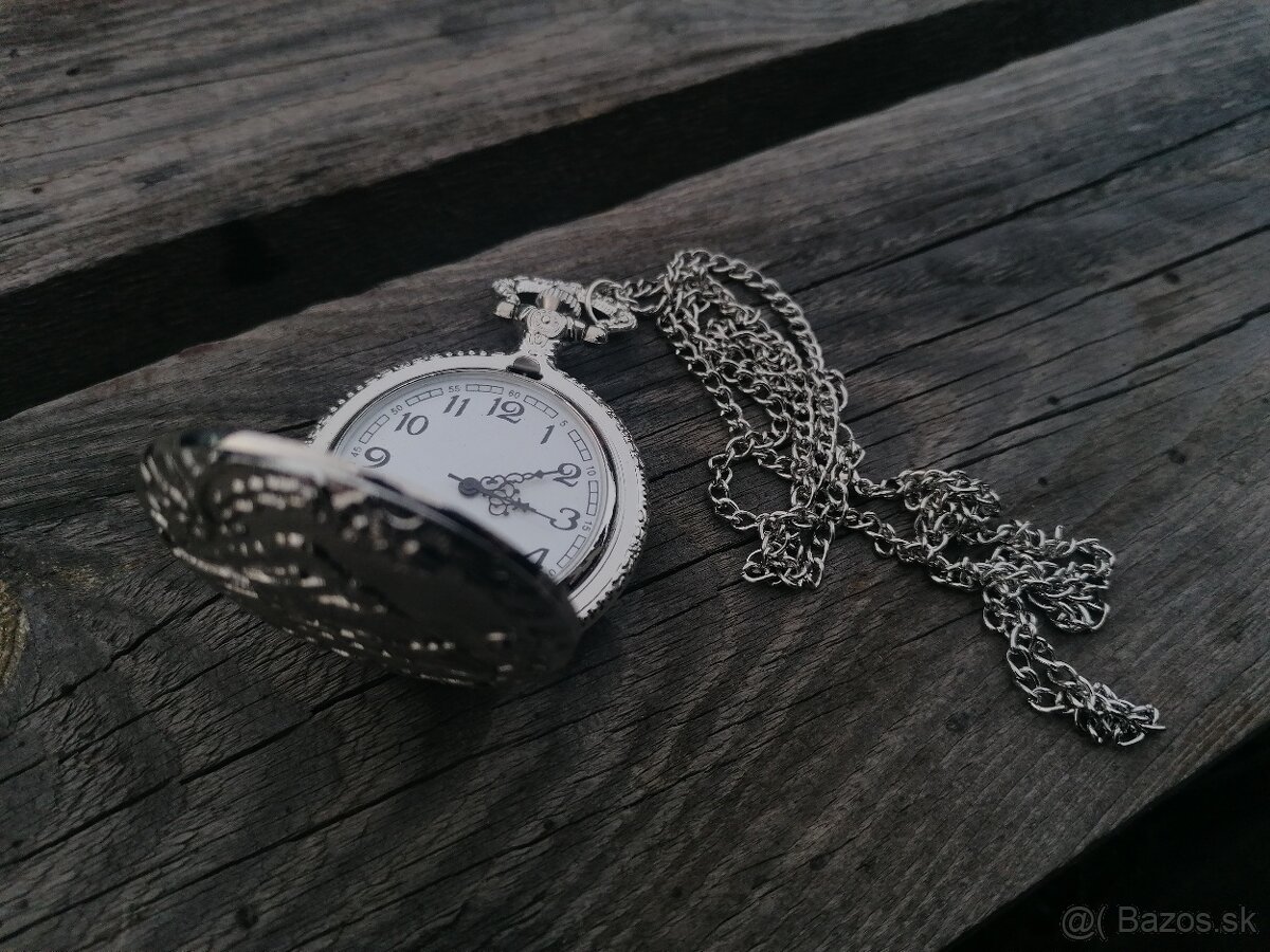 Strieborný vlak vreckové hodiny - 4