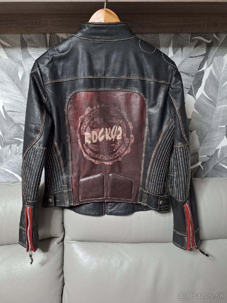 Kožená bunda zn. DIFFERENT veľ. XL - 4