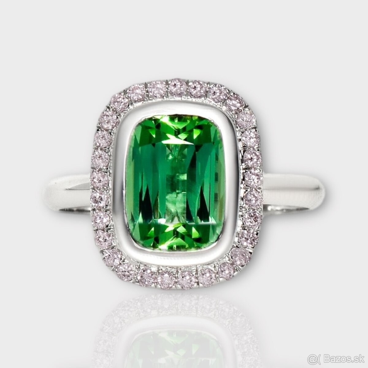 Luxusný zlatý prsteň s mohutným Turmalínom a diamantami - 4