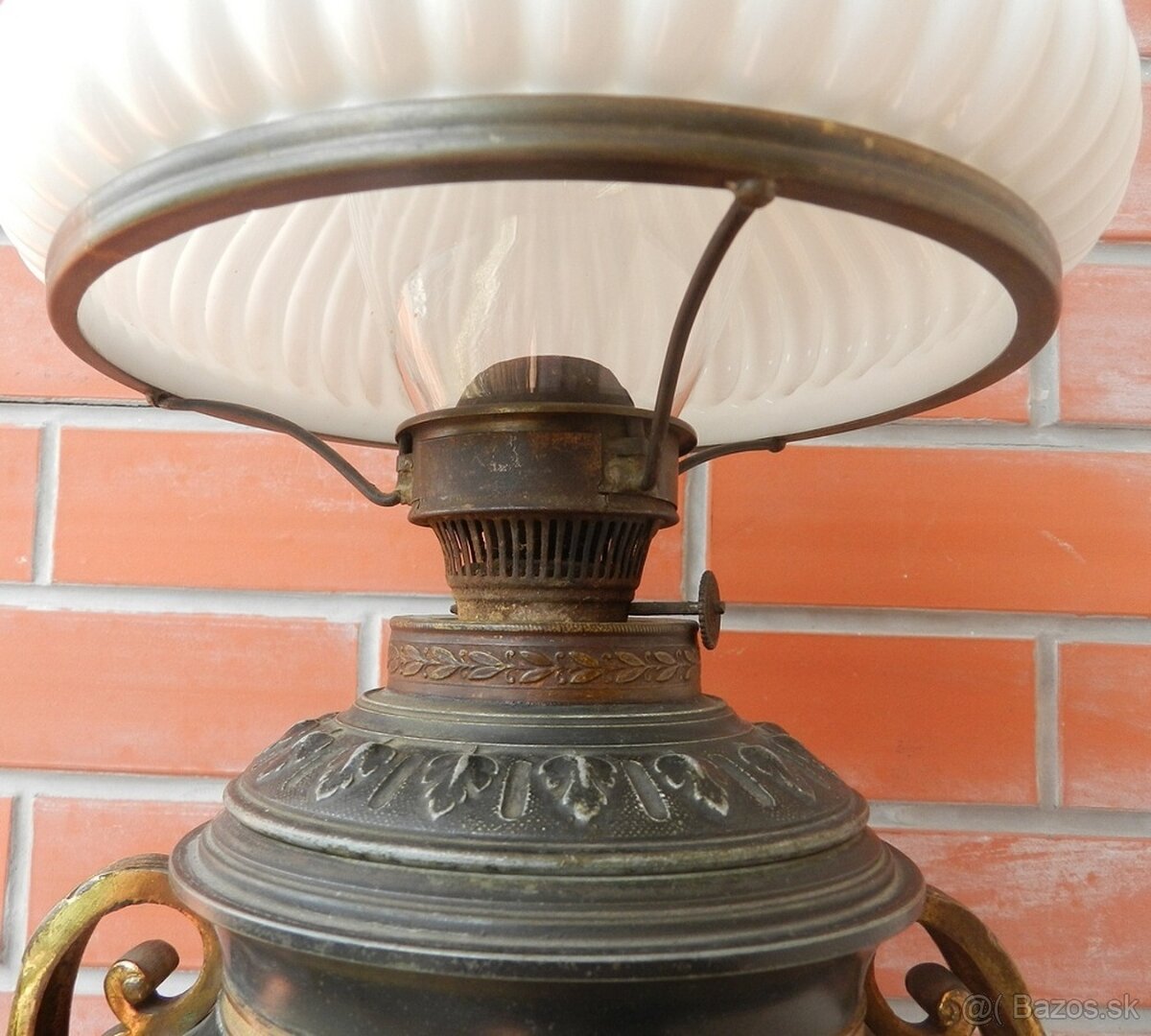 Petrolejová lampa amfora, Rakúsko koniec 19.stor., - 4