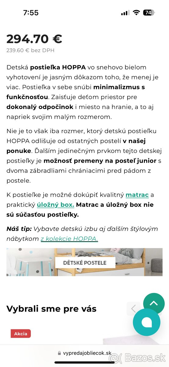 Detská postieľka HOPPA 60 x 120 cm - 4