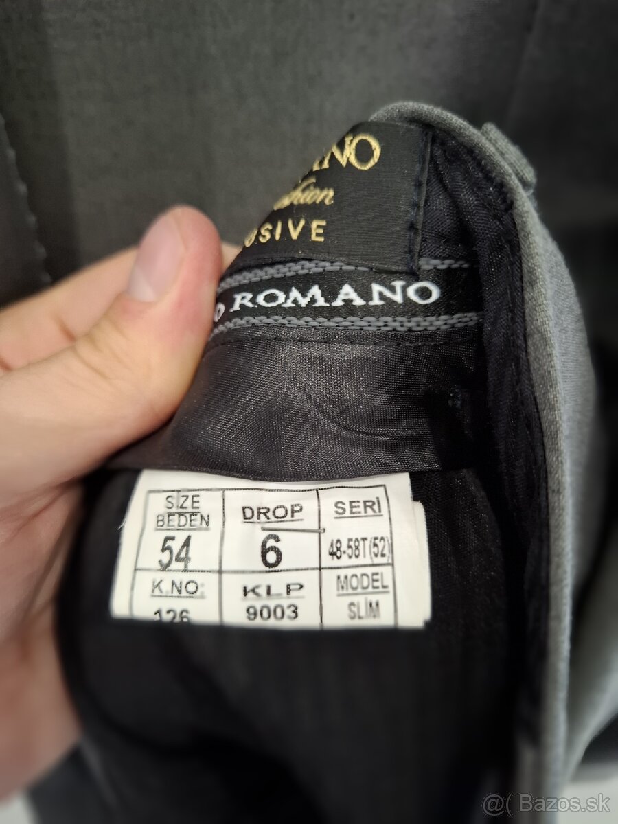 Predám Pánsky sivý oblek veľkosť 52 - 4