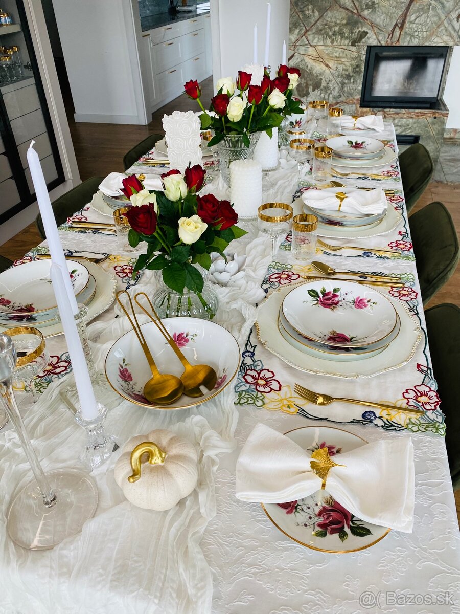 Krásna retro obedová súprava,posielam bezpečne kuriérom - 4