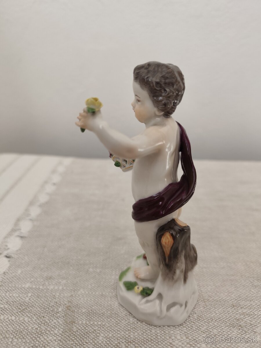 Meissen míšeň chlapec s košíkom porcelánová soška 13 cm - 4
