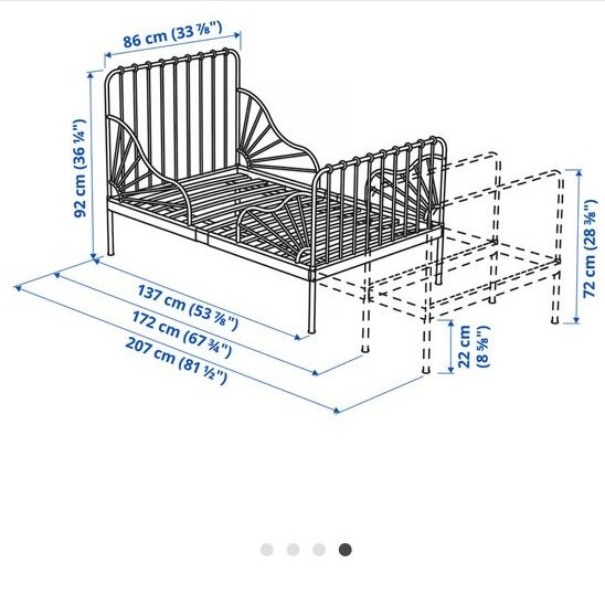 Rastúca kovová posteľ Ikea - 4