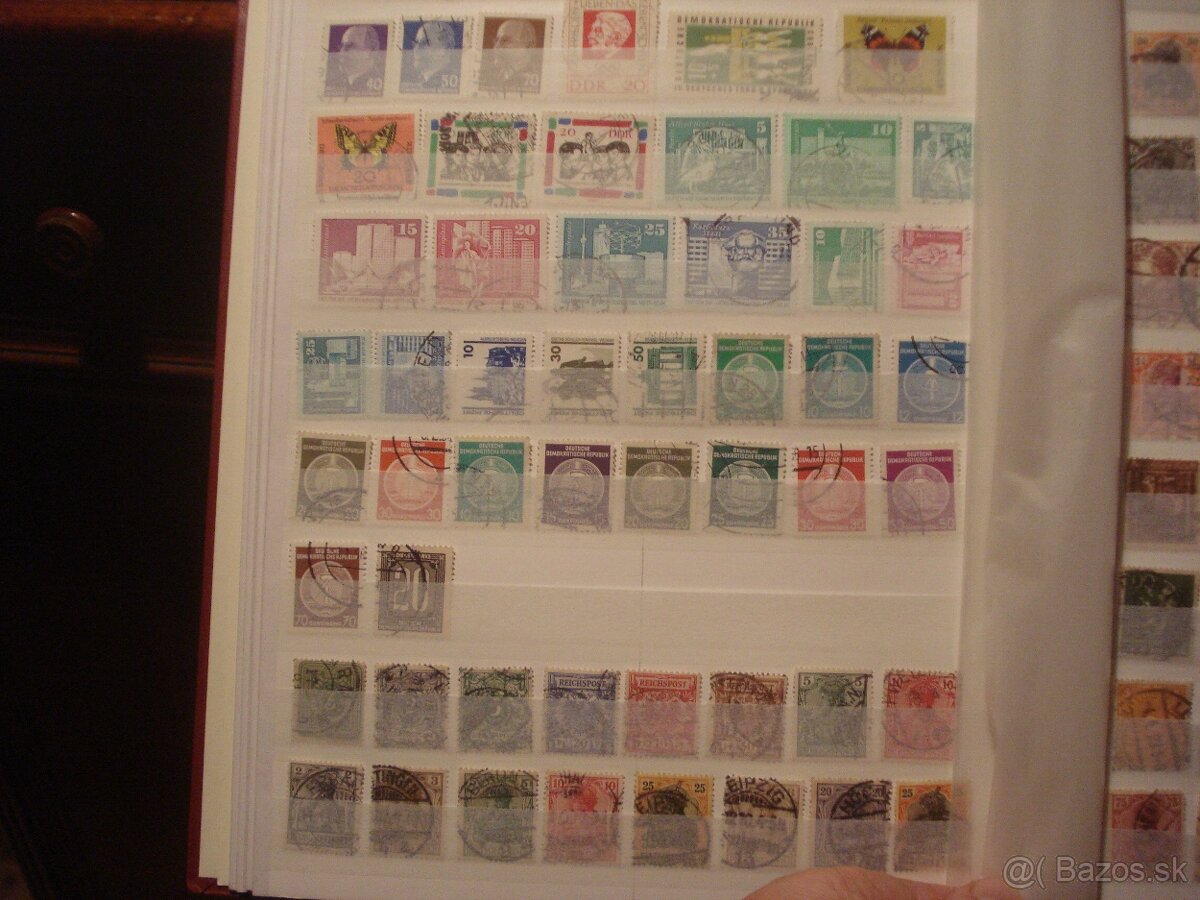 60 str. album A4 + 1300 rôznych známok Nemecko Európa Svet - 4