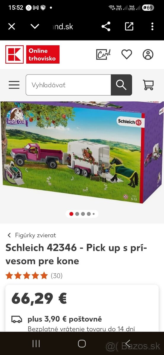Schleich kone, pick-up s prívesom - 4