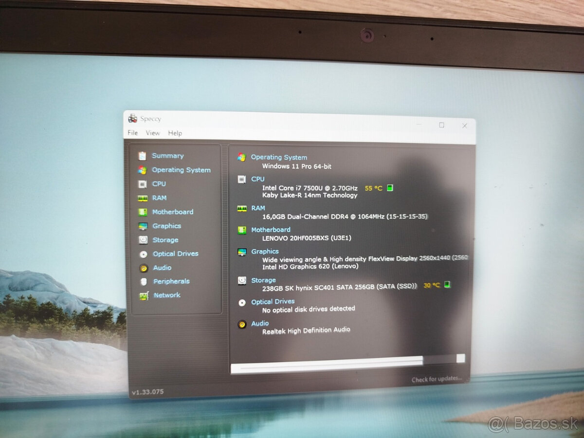 notebook Lenovo T470s - Core i7-7500u, 16GB, QHD, W11 - 4