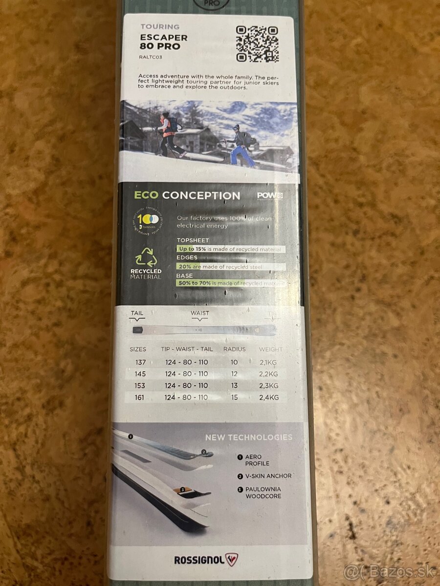 Damske skialpove lyze Rossignol 80mm/145cm a pasy - 4