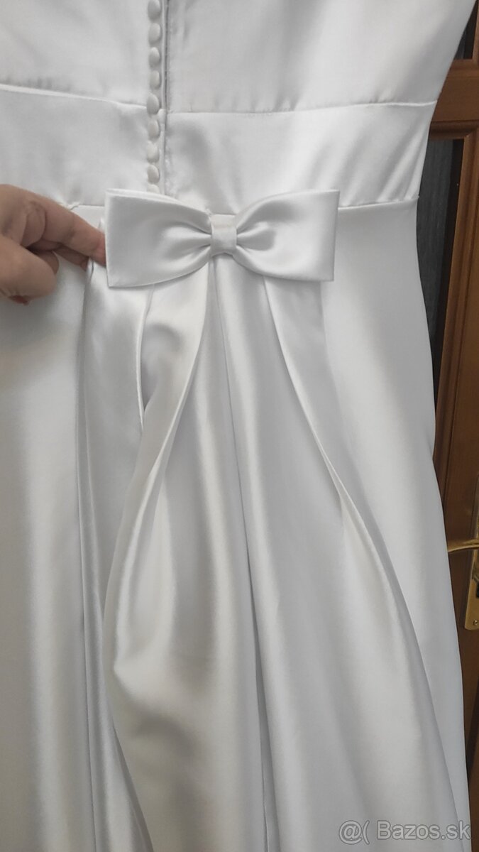 svadobné šaty biele saténové - 4