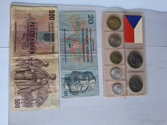 Sada obehových mincí ČSSR, bankovky - 4