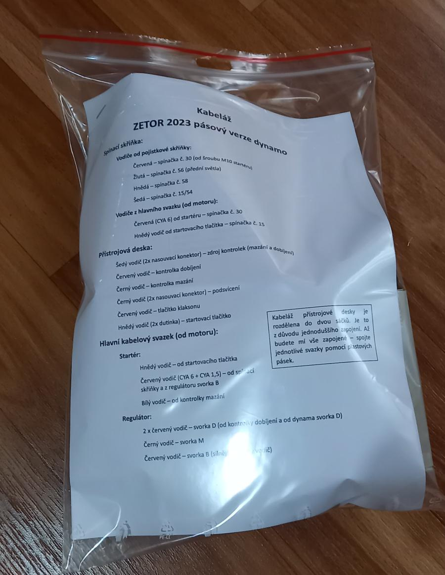 kabeláž ZETOR 2023 pásový verze dynamo - 4