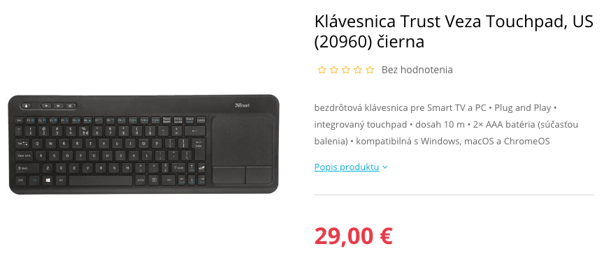 Klávesnica Trust + Touchpad čierna - 4