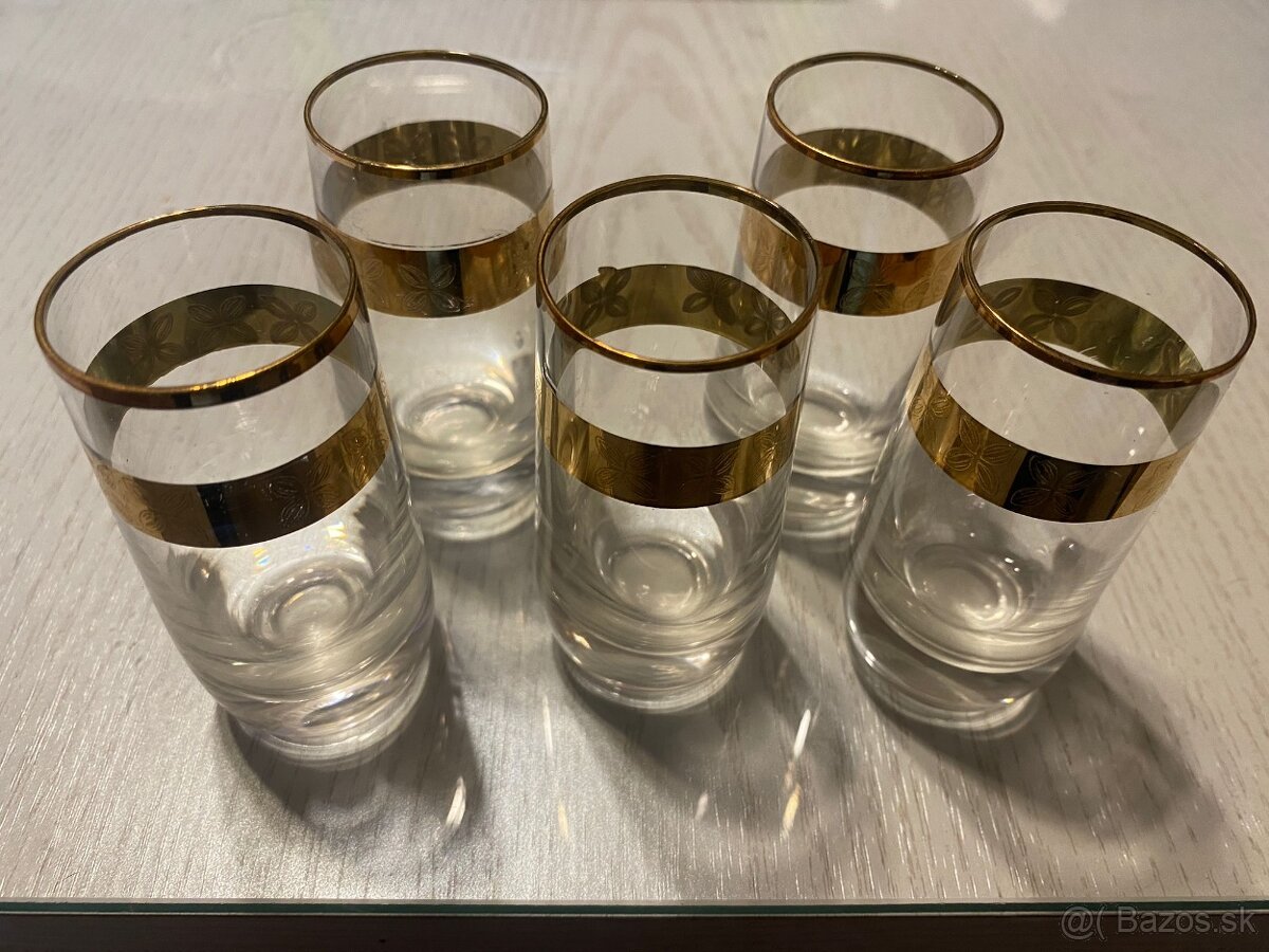 sklenené pozlátené poldecáky - 4