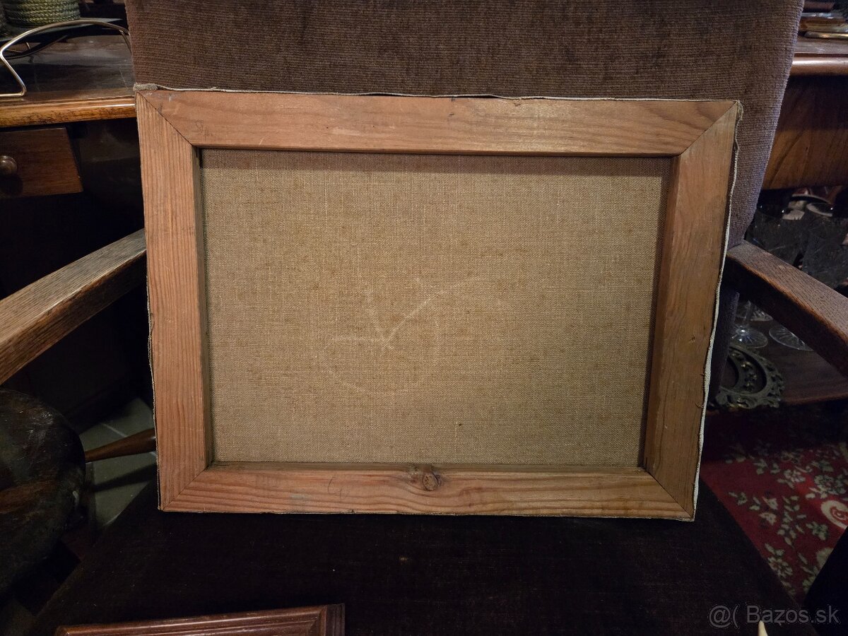 Olejomaľba „Voz so senom“ – Karl Wilhelm Bergmüller - 4