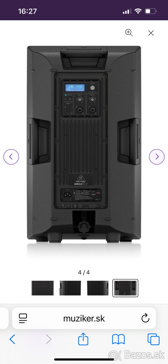 Predám repro Behringer DR112DSP - 4