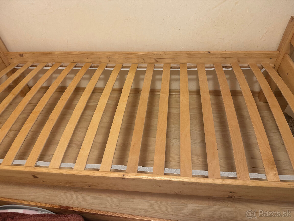 Predám pohodlnú posteľ š-90 masív+matrac+nadmatrac+šuflík - 4