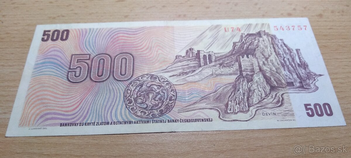 500Kčs bankovka rok 1973 - 4