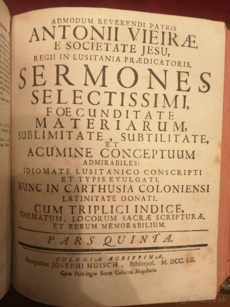 Staré vzácne knihy 5 titulov v 2 knihach 1752 - 4