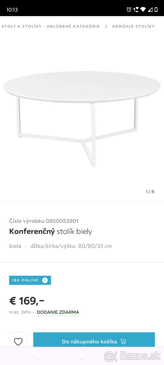 Konferenčný stolík biely - 4