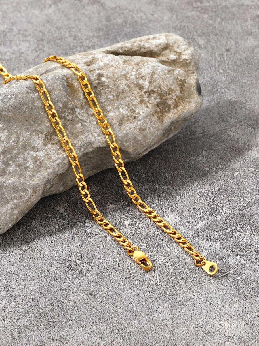 Retiazka pre mužov 12 mm hrubá pozlátená s krátkymi článk - 4