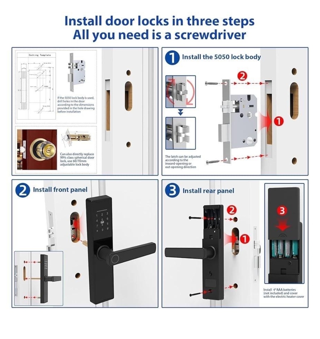 Inteligentný zámok dverí s biometrickým čítačom airbnb - 4