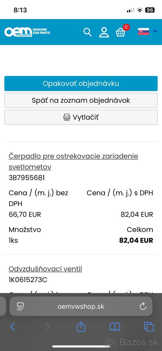 Čerpadlo pre ostrekovač svetlometov Audi - 4