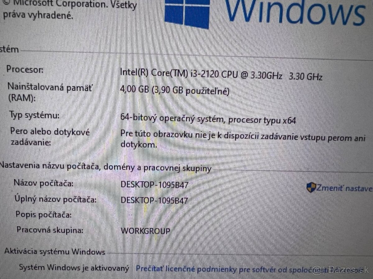 Počítač DELL.Intel i3-2120 2x3,30GHz.4gb ram.250gb HDD - 4