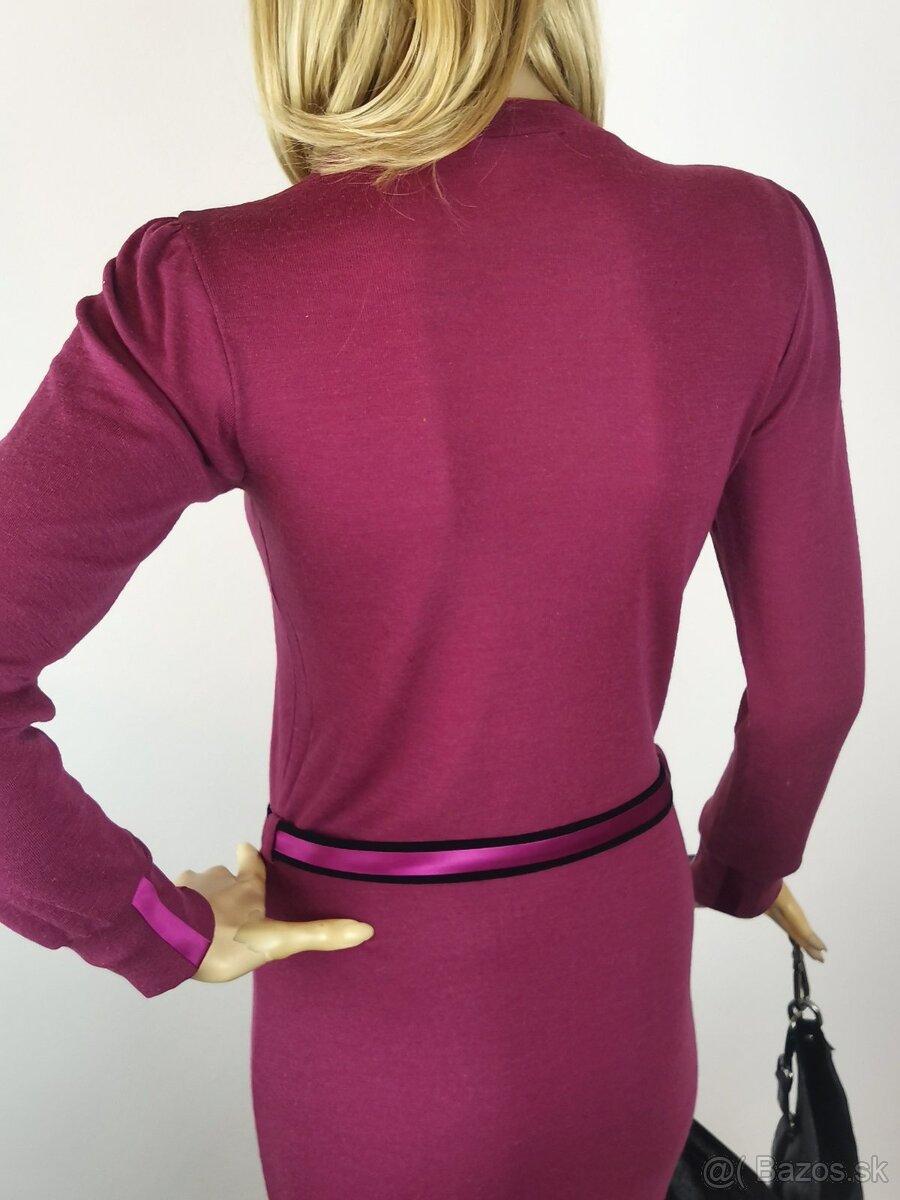 Bordové merino šaty na každý deň - 4