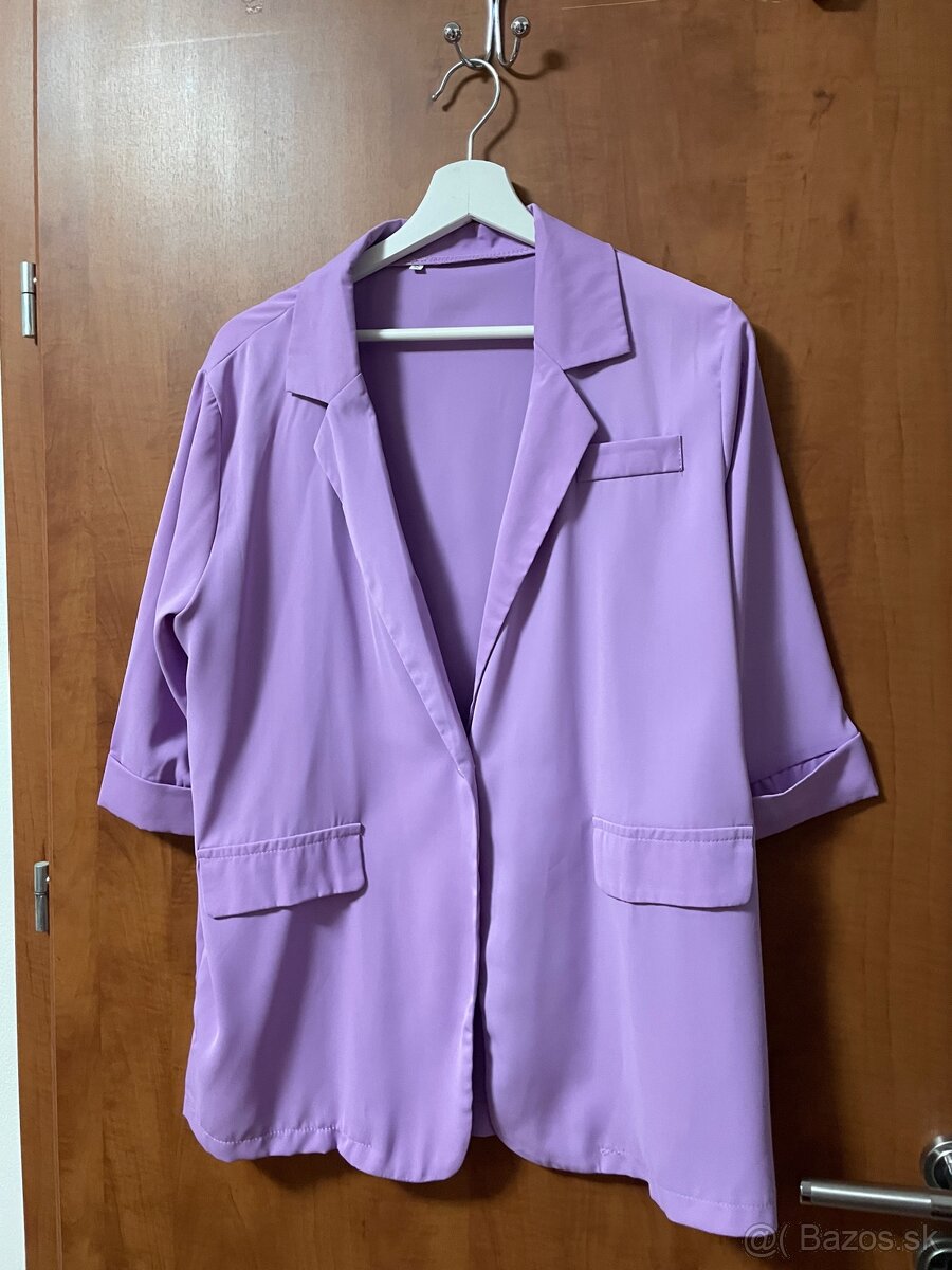 Fialový set sako + kraťasy - 4
