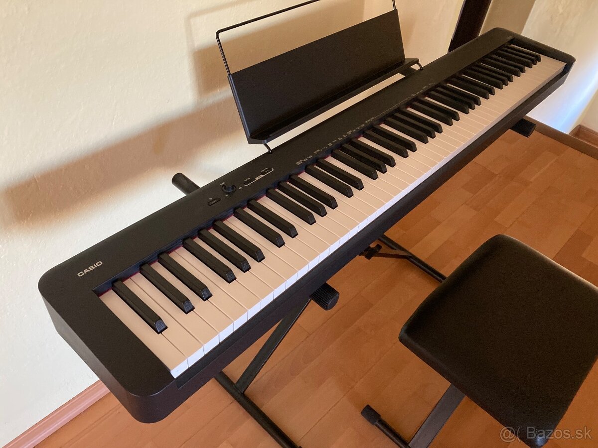 Predám digitálne piano Casio CDP-S100BK + stojan, stolička - 4